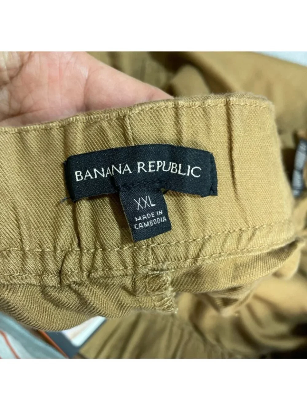 NWT Banana Republic Women's XXL Tapered Crop Pant Tan Pull-On Elastic B1706